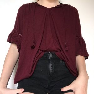 Detailed Flowy Burgundy Old Navy Shirt